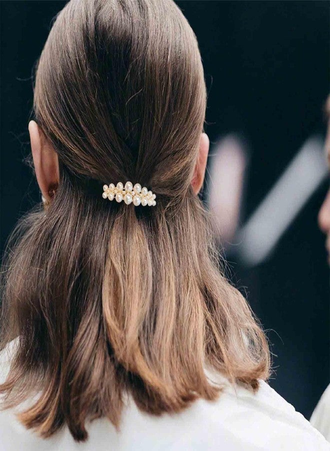 IRCOMULTI Vintage Gold Pearl Hairclip Barrette Pearl French Hair Clip Pearls Weddings Hairpin Clip Imitation Pearls Head Clips Decorative Hair Accessories for Women Headdress - Image 5
